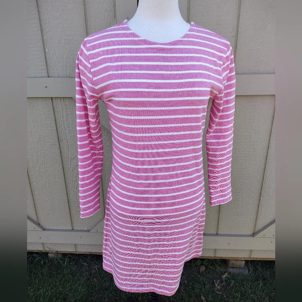 Anthropologie STS Sail to Stable XS Striped Shift Dress beach summer pink resort